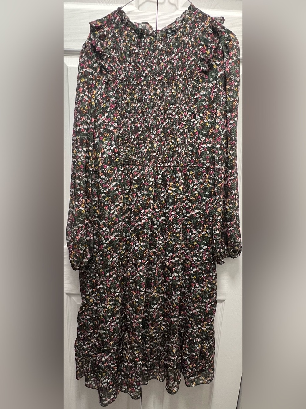 Draper James Floral Long Sleeve Smocked maxi dress